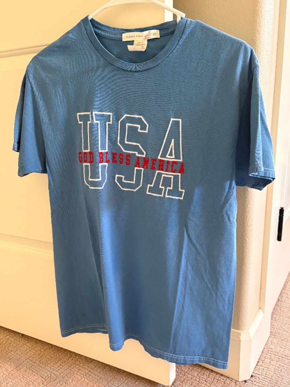 Altar'd State USA Blue God Bless America Women's Shirt Size XS/S